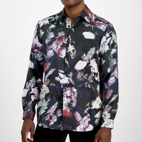 Men’s Garden Floral Button Front Shirt by INC International Concepts XL - Picture 3 of 12